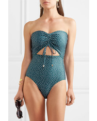 Peony Ruched Cutout Polka Dot Swimsuit