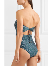 Peony Ruched Cutout Polka Dot Swimsuit