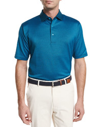 Peter Millar Cooper Birdseye Lisle Polo Shirt Blue