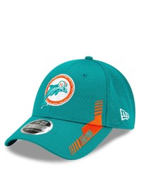 New Era Aqua Miami Dolphins 2021 Nfl Sideline Home Historic Logo 9forty Adjustable Hat