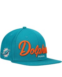 PRO STANDARD Aqua Miami Dolphins Script Wordmark Snapback Hat At Nordstrom