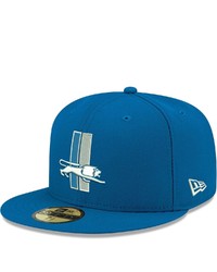 New Era Blue Detroit Lions Omaha Throwback 59fifty Fitted Hat