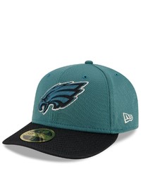 New Era Midnight Greenblack Philadelphia Eagles 2021 Nfl Sideline Road Low Profile 59fifty Fitted Hat