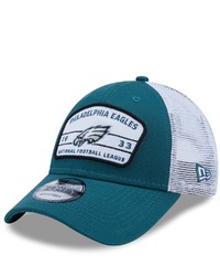 New Era Midnight Greenwhite Philadelphia Eagles Loyalty Trucker 9forty Snapback Hat