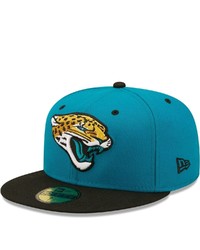 New Era Tealblack Jacksonville Jaguars Flipside 59fifty Fitted Hat