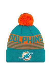 New Era Aqua Miami Dolphins Proof Cuffed Knit Hat With Pom At Nordstrom