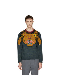 Kenzo Multicolor Intarsia Tiger Sweater