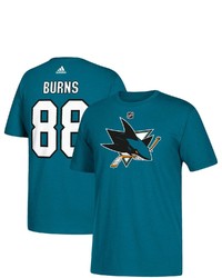 adidas Brent Burns Teal San Jose Sharks Name Number T Shirt