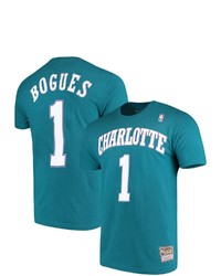 Mitchell & Ness Muggsy Bogues Teal Charlotte Hornets Hardwood Classics Name Number Player T Shirt At Nordstrom