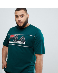 Fila T Shirt With Retro Panel Logo In Green