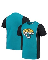 REFRIED APPAREL Tealblack Jacksonville Jaguars Sustainable Upcycled Split T Shirt