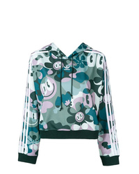 adidas All Over Print Cropped Hoodie