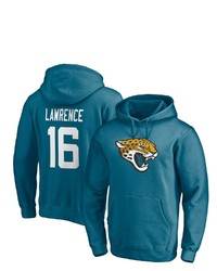 FANATICS Branded Trevor Lawrence Teal Jacksonville Jaguars Player Icon Name Number Pullover Hoodie