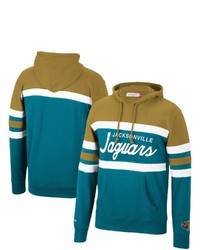 Mitchell & Ness Goldteal Jacksonville Jaguars Head Coach Pullover Hoodie
