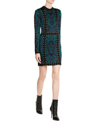 Balmain Printed Dress With Lace Up Detail