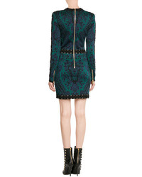 Balmain Printed Dress With Lace Up Detail