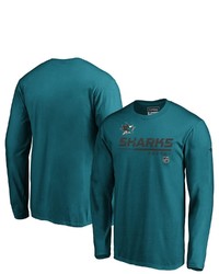 FANATICS Branded Teal San Jose Sharks Authentic Pro Core Collection Prime Long Sleeve T Shirt
