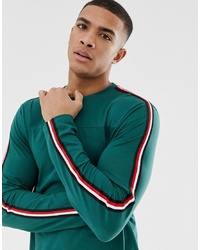 Burton Menswear T Shirt With Sleeve Taping In Green
