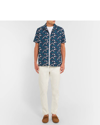 Tod's Camp Collar Printed Cotton Voile Shirt