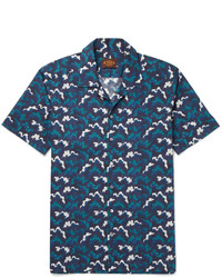 Tod's Camp Collar Printed Cotton Voile Shirt