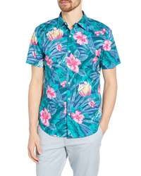 Bonobos Riviera Slim Fit Tropical Print Cotton Sport Shirt