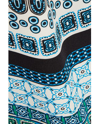 Diane von Furstenberg Avery Printed Stretch Silk Mini Dress Blue