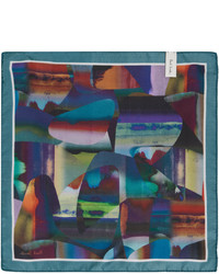 Paul Smith Blue Abstract Pocket Square