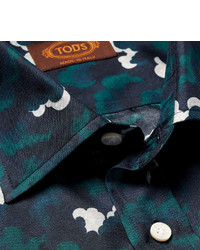 Tod's Cloud Print Silk Twill Shirt