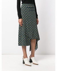 Marni Portrait Print Asymmetric Skirt