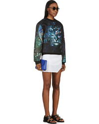 Juun.J Ssense Black And Teal Cosmic Cat Sweatshirt