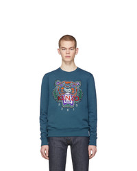 Kenzo Blue Limited Edition Holiday Tiger Sweatshirt