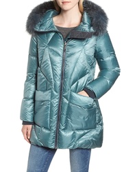 Andrew Marc Genuine Fox Quilted Down Coat