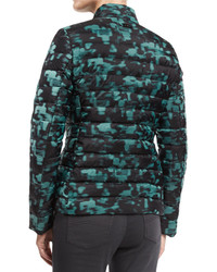 Armani Collezioni Zip Front Puffer Jacket Mint Green