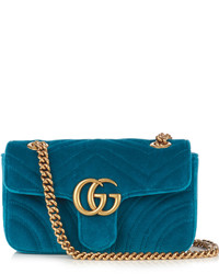 Gucci Gg Marmont Mini Quilted Velvet Cross Body Bag