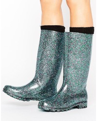 Integral Cape Afsky Asos Gangster Glitter Wellies, $32 | Asos | Lookastic