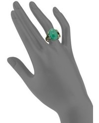 John Hardy Batu Classic Chain Green Jade Tsavorite Celestial Orb Ring