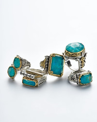 Konstantino Faceted Chrysocolla Doublet Ring