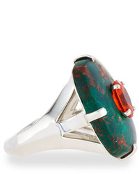 Stephen Dweck Turquoise Mexican Fire Opal Ring