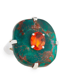 Stephen Dweck Turquoise Mexican Fire Opal Ring