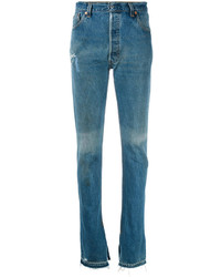 RE/DONE Distressed Hem Flared Jeans