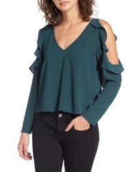Leith Cold Shoulder Ruffle Top