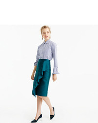 J.Crew Collection Ruffle Pencil Skirt In Double Faced Satin