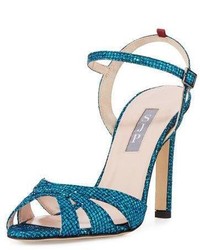Sarah Jessica Parker Sjp By Westminster Glitter Strappy Sandal Blue