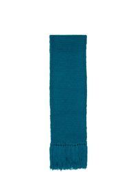 Dries Van Noten Blue Wool Oversized Scarf