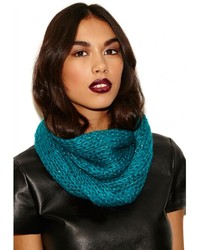 Missguided Anina Sequin Detail Snood In Teal