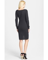 Leith Ruched Long Sleeve Dress