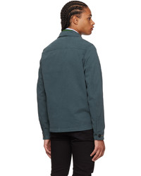 Ps By Paul Smith Blue Embroidered Jacket