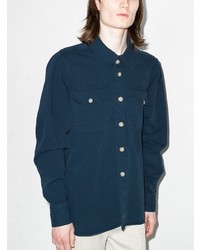 Eleventy Button Up Long Sleeved Overshirt