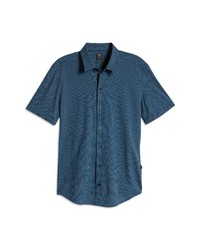 BOSS Robb Geo Print Short Sleeve Button Up Shirt