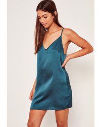 Missguided Green Silky Cami Dress